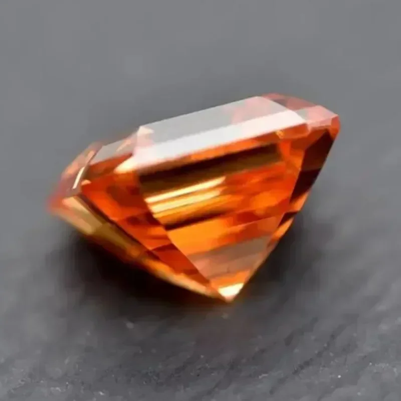 Moissanit-Stein, Asscher-Schliff, orangefarbener, mit Zertifikat, für Diamanttester geeignet, Top-Schmuckstücke zur Schmuckherstellung – Detail 4