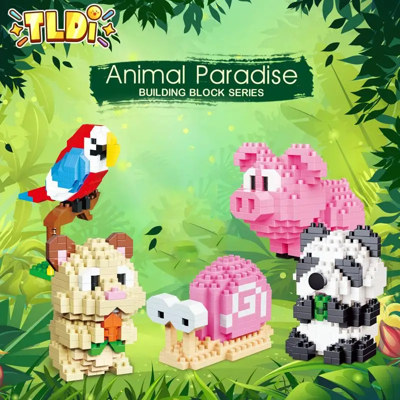 

Animal Building Blocks 3D Diamond Bricks Model Mini Bricks Panda Pig Bird Hamster Toys for Children Birthday Gifts Assemble Game