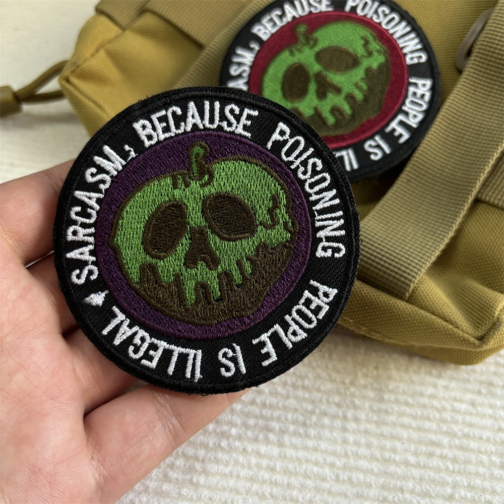 Kürbis Schädel Taktische Patch Militärische Moral Abzeichen Armband Gestickte Haken und Schleife Patches Kleidung Rucksack Aufkleber