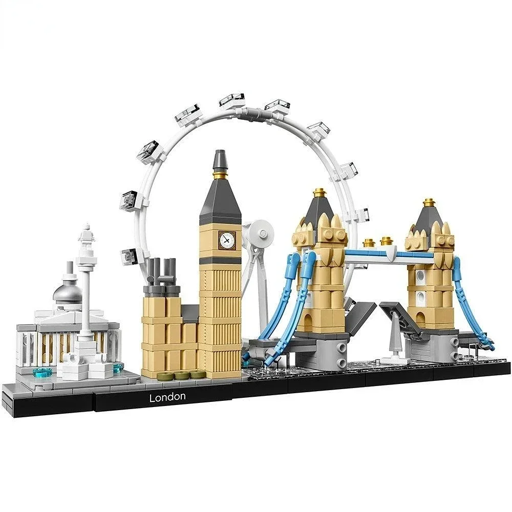 IN stock 468pcds 10678 Architecture Building Set London 21034 Big Ben Tower Bridge Building Block Bricks Toys for boy gifts