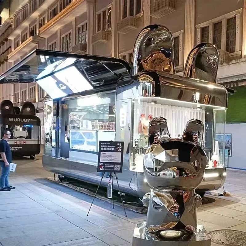 Multifunction Ice Cream Trailer Hot Dog Cart Juice bar Mobile Restaurant Coffee Trailer Food Truck with Full Kitchen