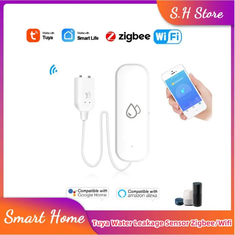 sensor de vazamento de agua zigbee sensor de nivel de agua wifi alarme detector de vazamento de agua controle remoto seguranca domestica inteligente tuya smart life 01