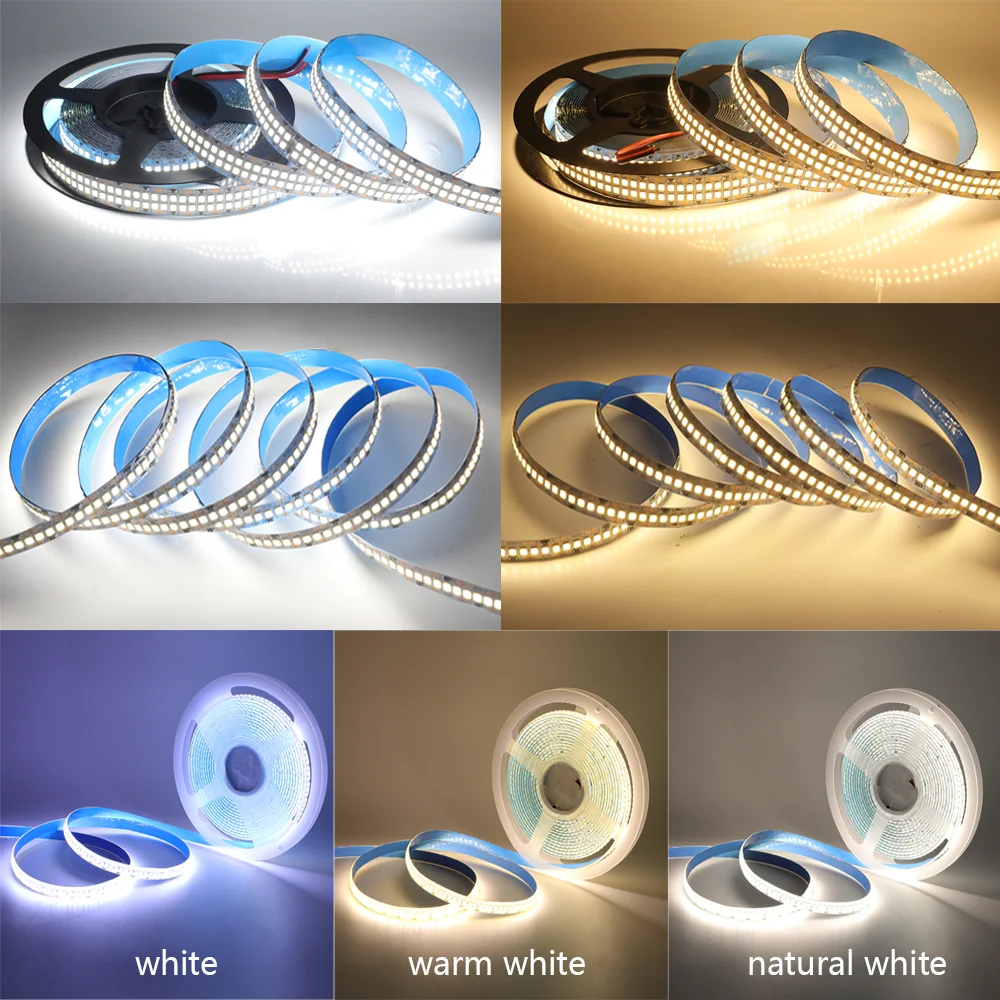 5M LED Strip 12V 24V 2835 White LED Tape Lights 120LEDs 240LEDs 480LEDs Flexible Ribbon Diode Waterproof Rope Lamp Room Decor