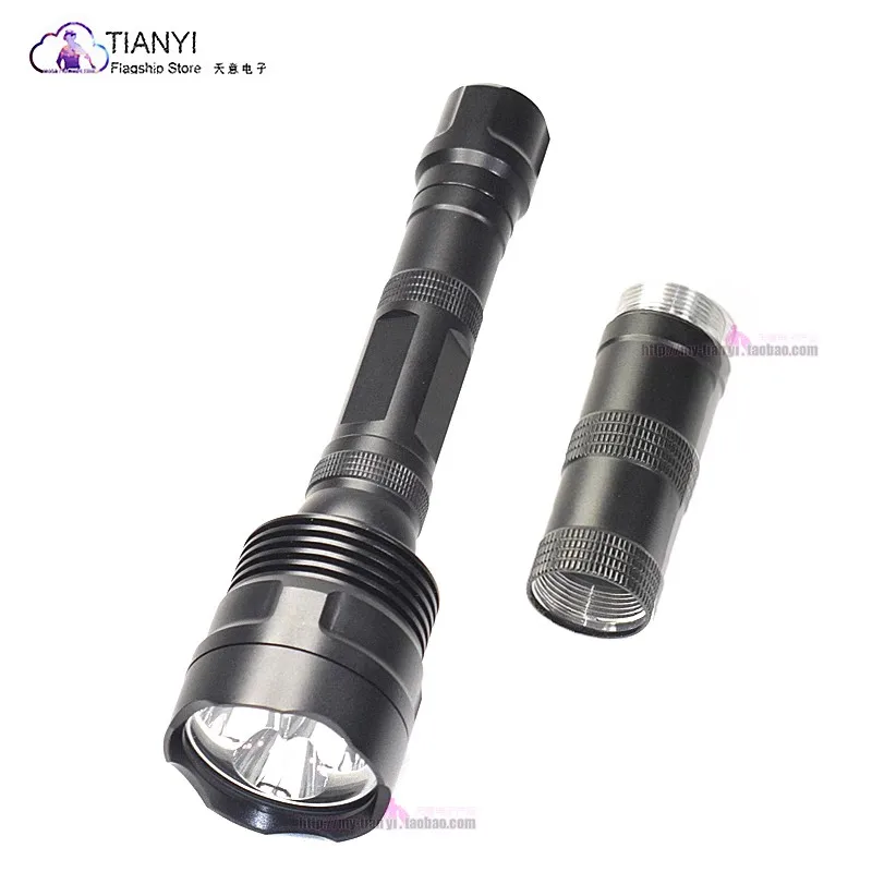 45W high power household long handle plus long 365nm violet banknote inspection flashlight 2 18650 lithium batteries