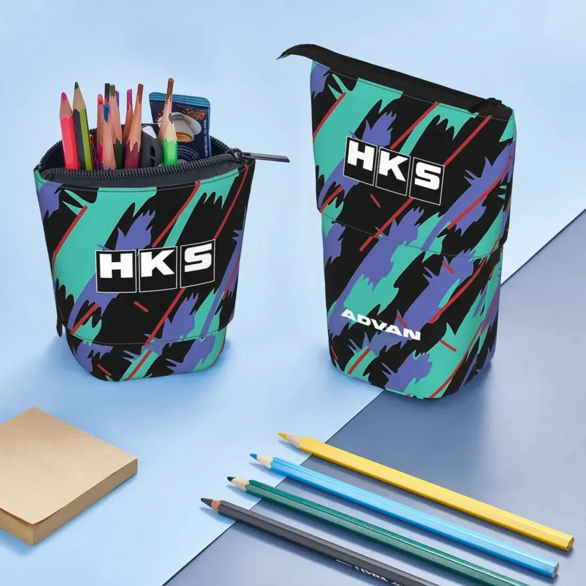 

HKS Advan JDM Reversible Pencil Case for Kids School Pen Box Pencil Bag Stationery Supplies Pen Holder Bag