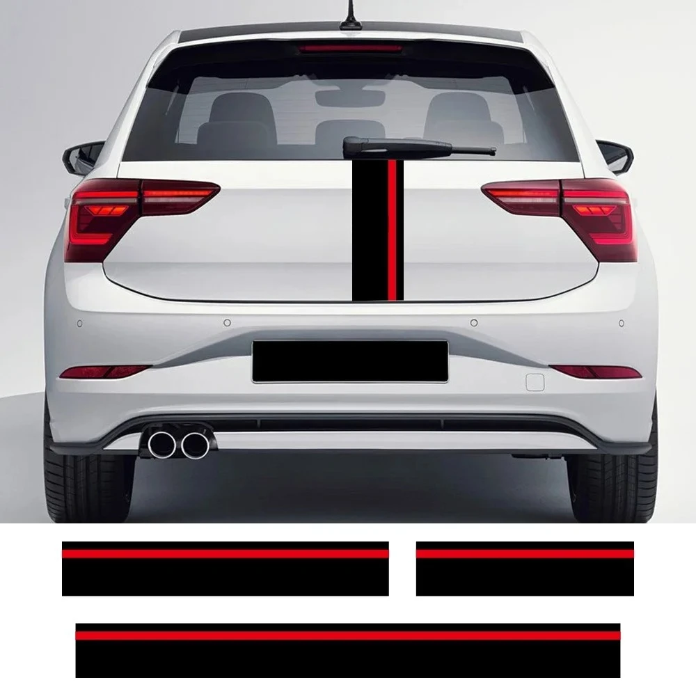 Pegatinas para capó, techo y maletero de coche para VW Volkswagen Polo 6R 6C 9N2 9J GTI, calcomanías de vinilo estilo carreras de PVC, accesorios de decoración para automóvil