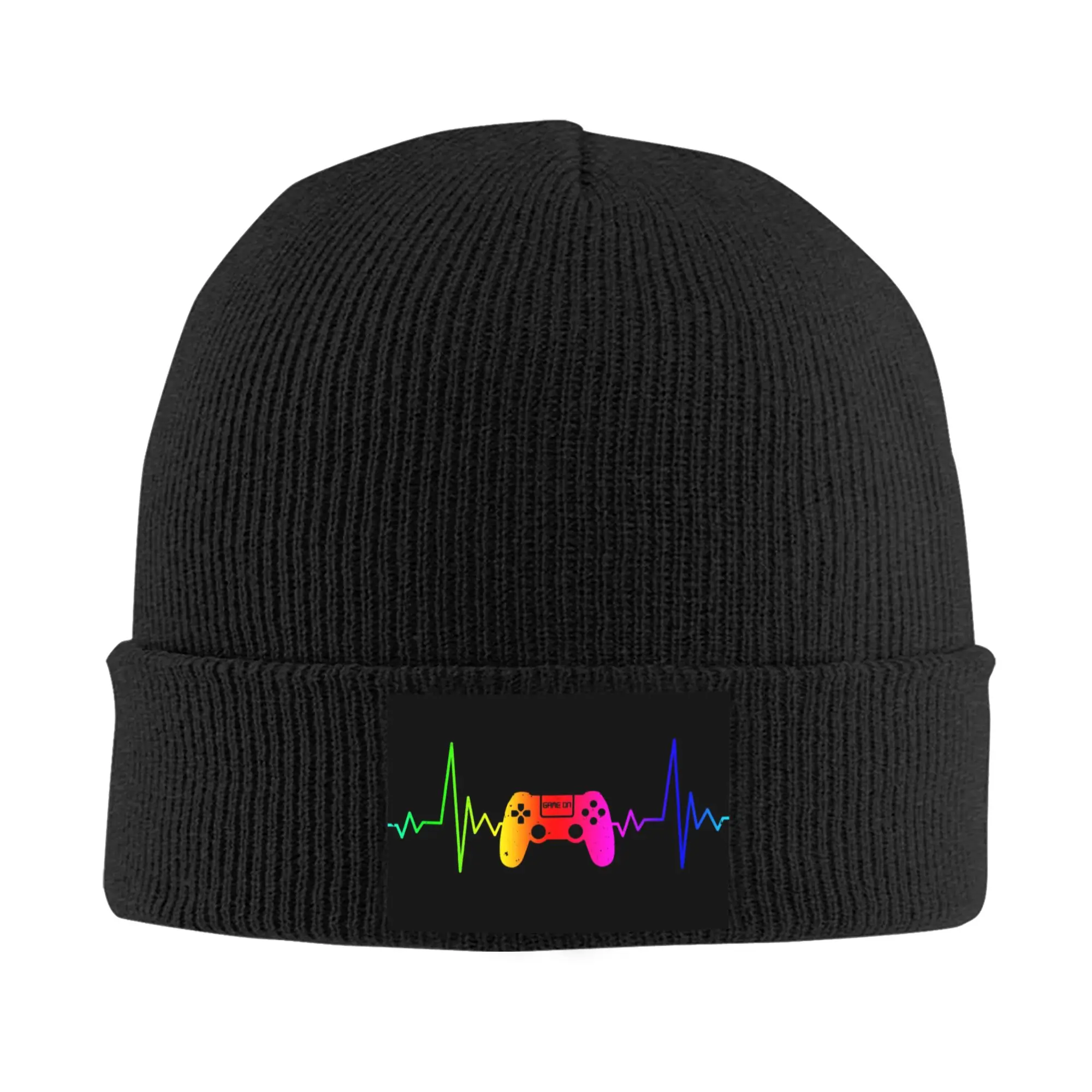Video Game Controller Heartbeat Skullies Beanies Caps Winter Warm Knitting Hat Adult Gamer Gaming Bonnet Hats Ski Cap