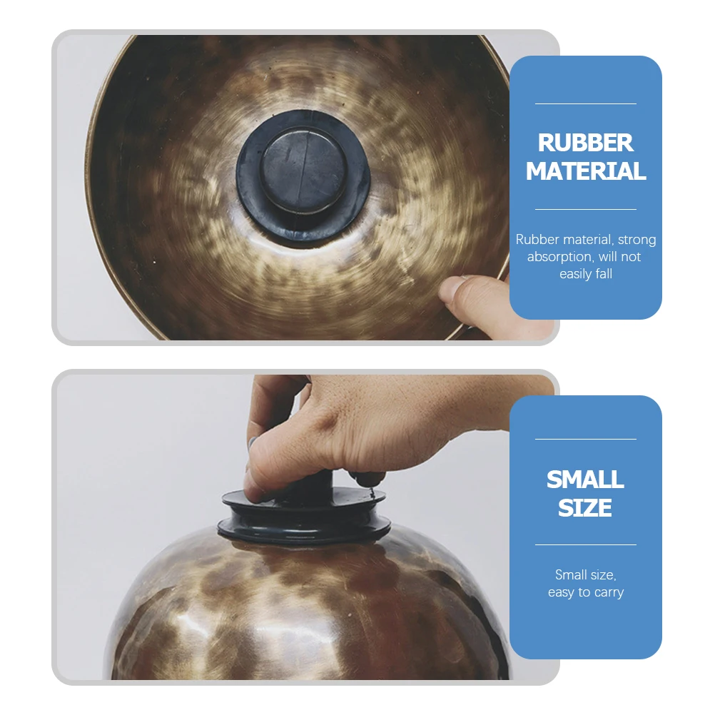 

2 Pcs Buddha Sound Bowl Suction Cup Singing Bowls for Cups Aromatic Tibetan Handles Rubber