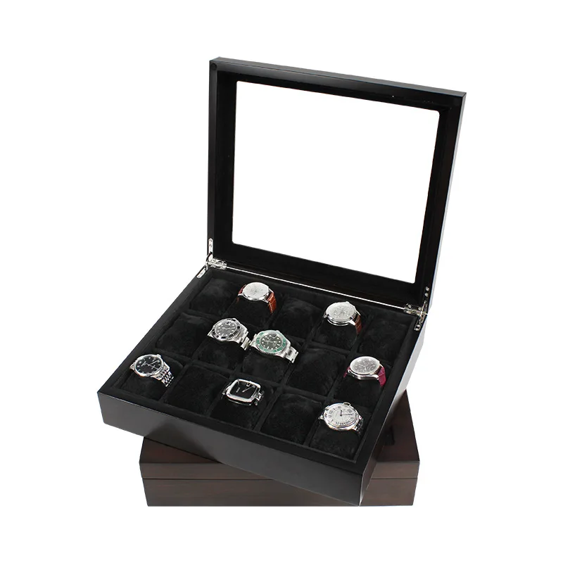 Open window clamshell high-grade matte fifteen 15-cell watch box Watch box Collection box Watch storage box