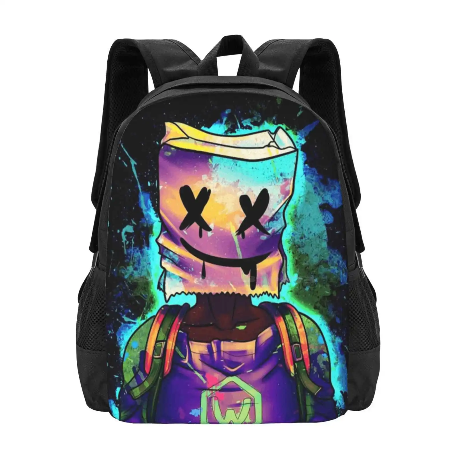 Wallpaper Art School Bag Big Capacity Backpack Laptop Dj Dj Christopher Comstock