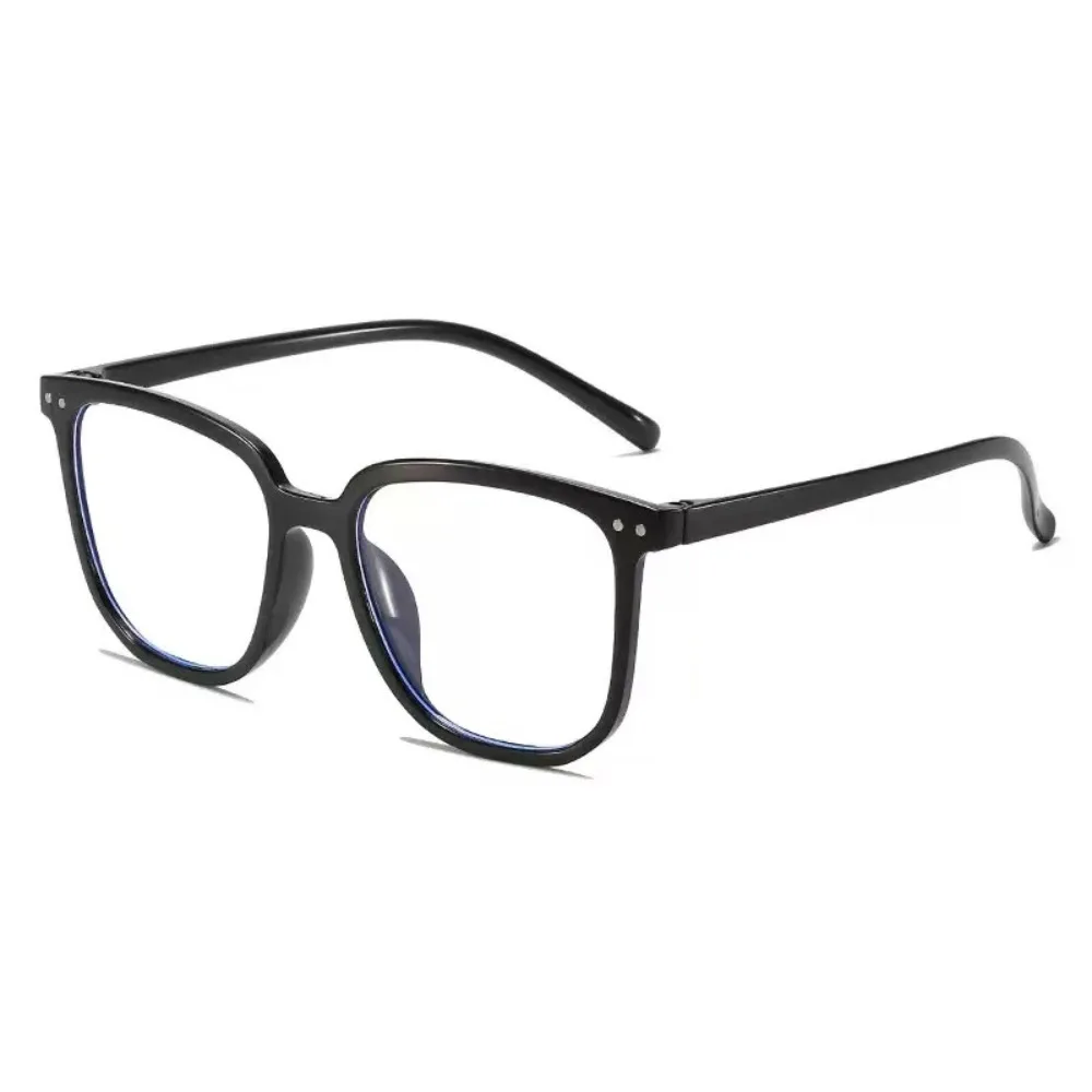 Classic Anti Blue Light Square Glasses Set for Men and Women 1/2Pcs Unisex Black & Transparent Frame Computer Wearing Glasses