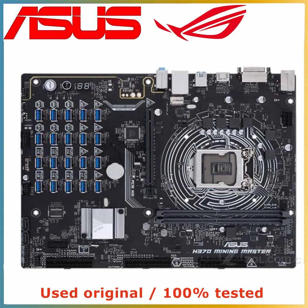 For ASUS H370 MINING MASTER BTC 21GPU usb to pcie 21PCI-E H370 Mining Motherboard DDR4