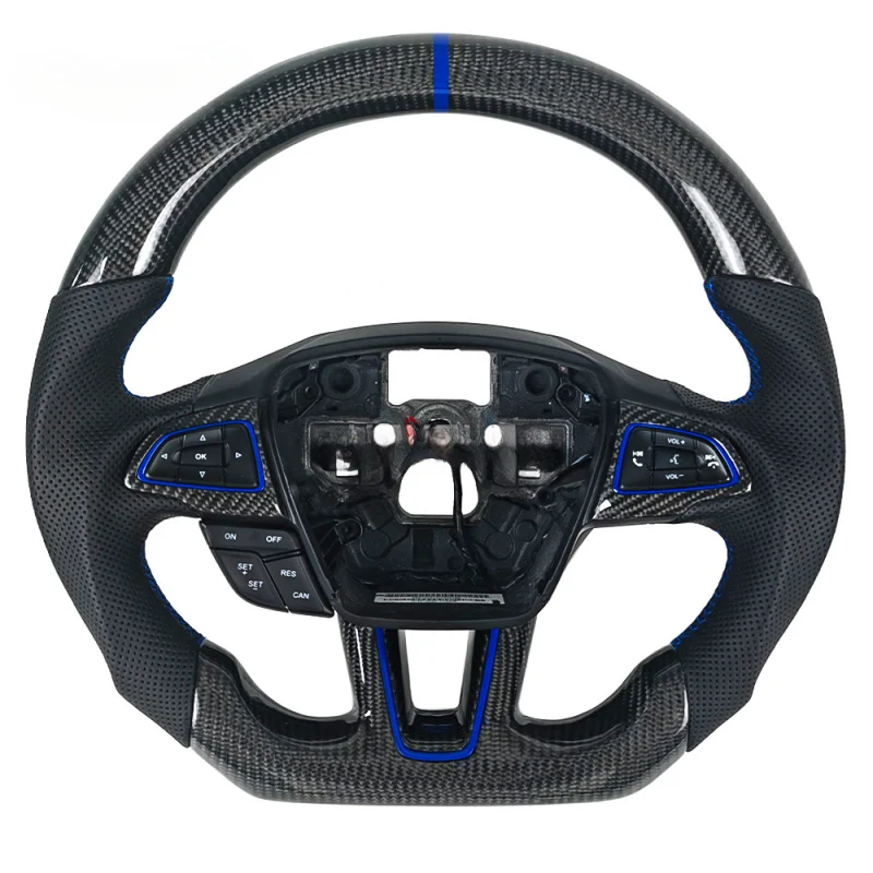 

For Ford Focus Mk3 Custom Perforated Leather Carbon Fiber Steering Wheel