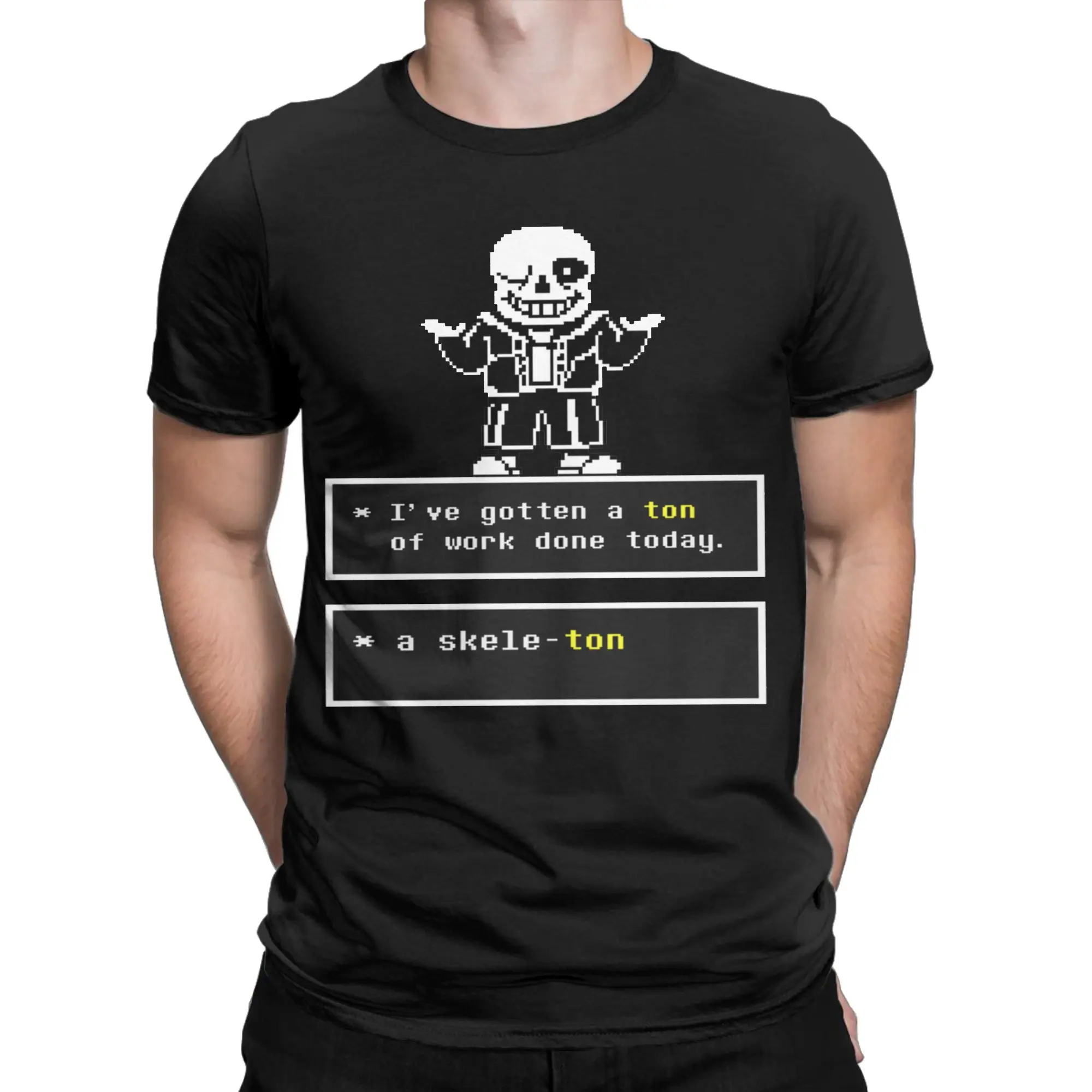 Funny Undertales Sans Tshirts Men's Cotton Short Sleeve  Round Neck Summer Clothing
