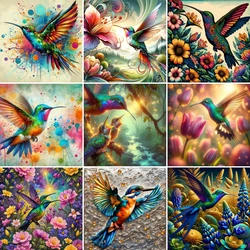 Bird Hummingbird Printed Canvas Cross-Stitch Embroidery Full Kit Knitting Needlework Sewing Painting Wholesale Counted Stamped