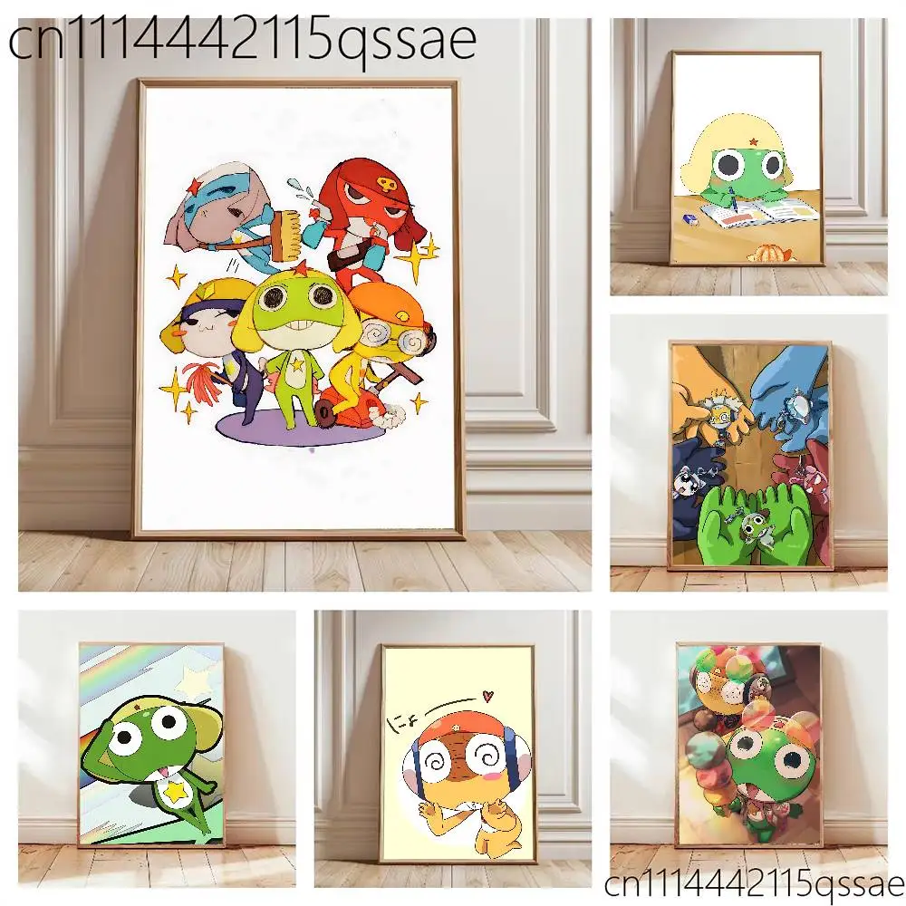 FOR Sgt Frog Keroro Poster Self-adhesive Art Waterproof Paper Sticker Coffee House Bar Room Wall Decor