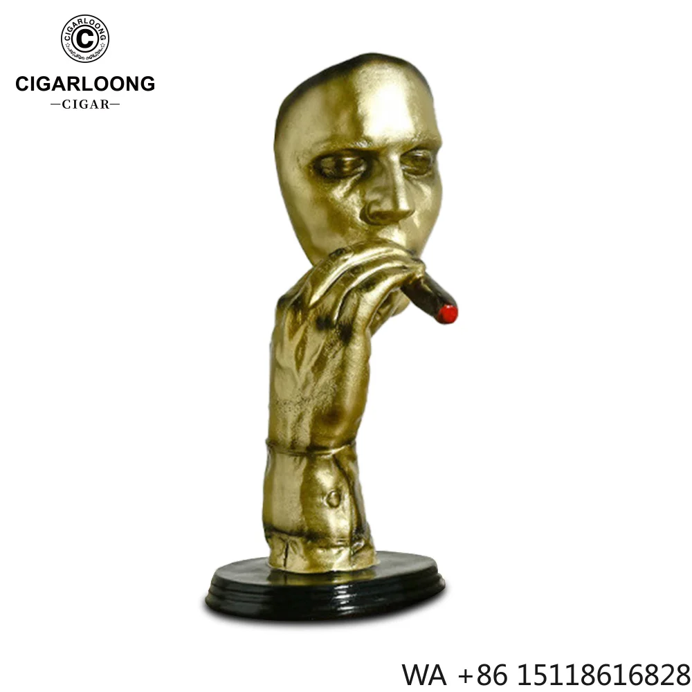 Creative Art Human Resin Crafts Retro Abstract Smoking Person Sculpture Wholesale Living Room Desk Home Decor for Gift