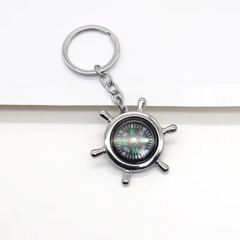 Noter New Compass Keychain Unisex Bag Decoration Outdoor Survival Adventure Essential Artifact Cool Riding Locomotive Keyholder