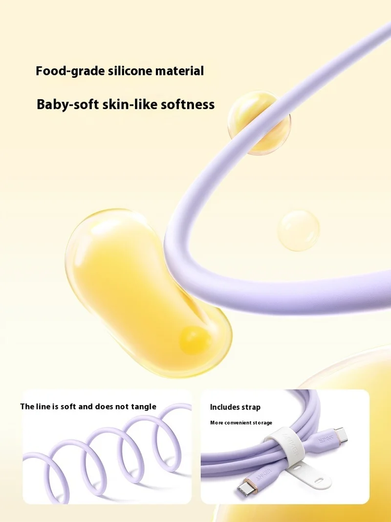 Anker MFi Certified Fast Charging Dual Type-C Data Cable for iPhone 16 pro Max PD Quick Charge Akcesoria do telefonów komórkowych