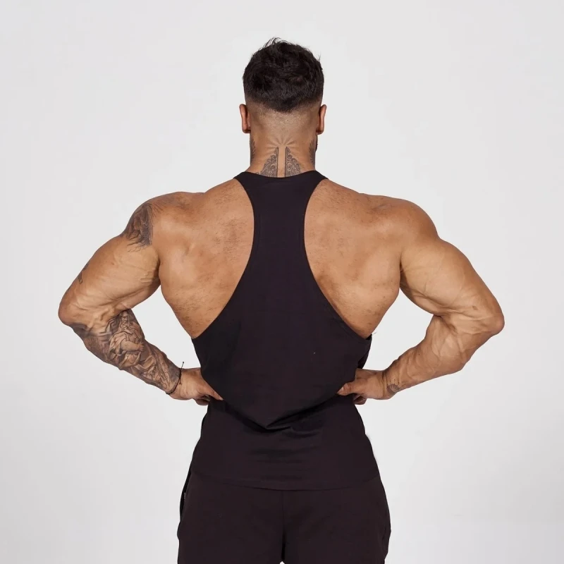كمال الاجسام سترينجر سترة للرجال الصالة الرياضية اللياقة البدنية ضوء Racerback كم خالية تانك القمم مع الأشرطة الشديدة تجريب والعتاد #3
