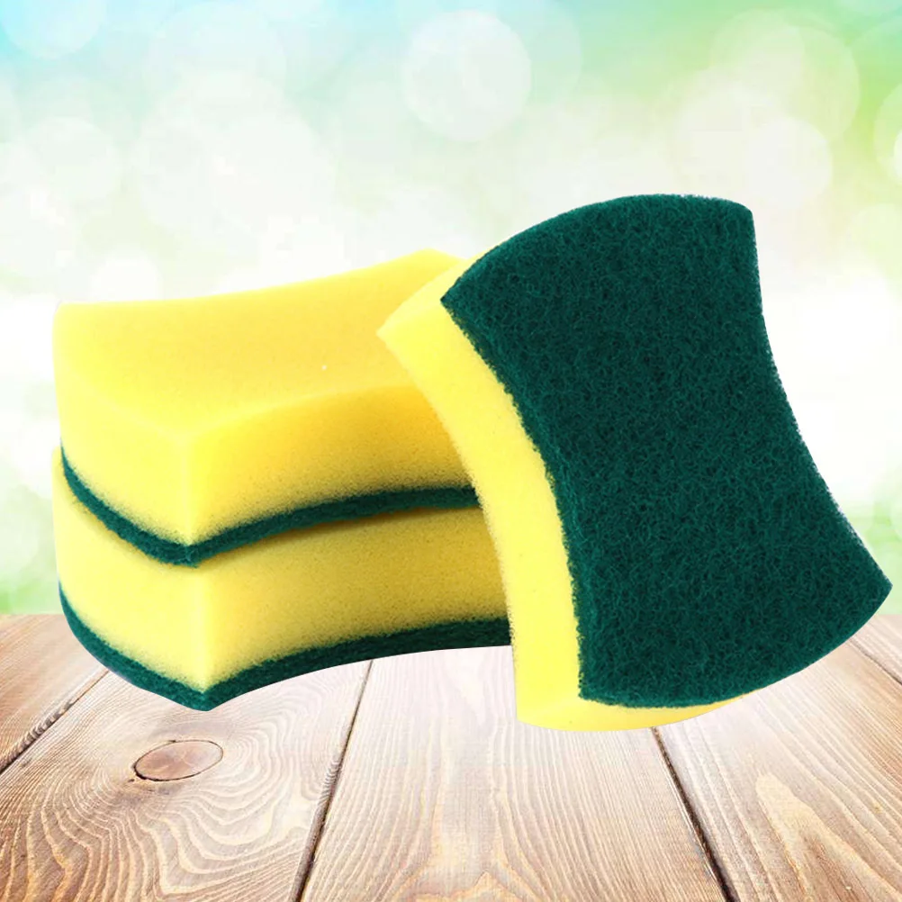 5 قطعة وسادة التنظيف على الوجهين المطبخ الحمام الغسيل ماصة غسل الصحون الإسفنج دائم الألياف النسيج الإسفنج للتنظيف
