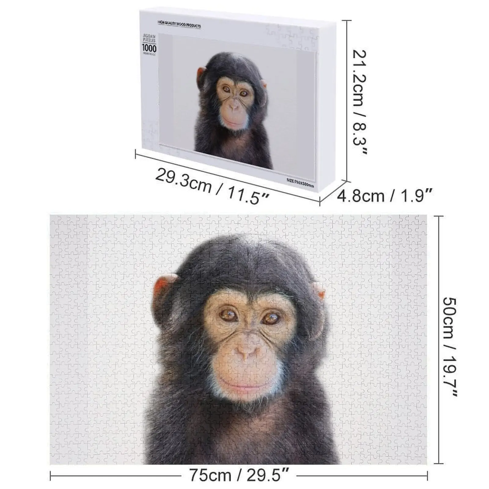 아기 원숭이, 아기 동물 아트 프린트 by Synplus 직소 퍼즐 애니메이션 맞춤 어린이 선물 직소 퍼즐 어린이용 퍼즐