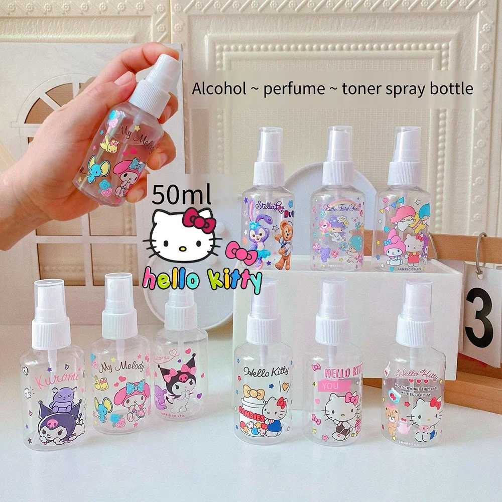 

50 Ml Hello Kitty Miniso Separate Storage Bottle Kuromi Melody Anime Kawaii Purin Dog Kittys Xo Summer Cartoon Cosmetics Spray