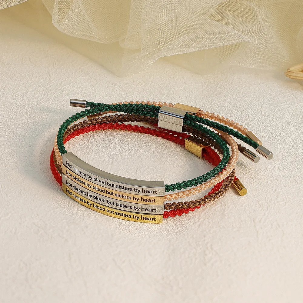 MaiLun 5 peças por lote Pulseiras femininas graváveis de aço inoxidável atacado pulseira de barra em branco pulseiras femininas ajustáveis para mamãe