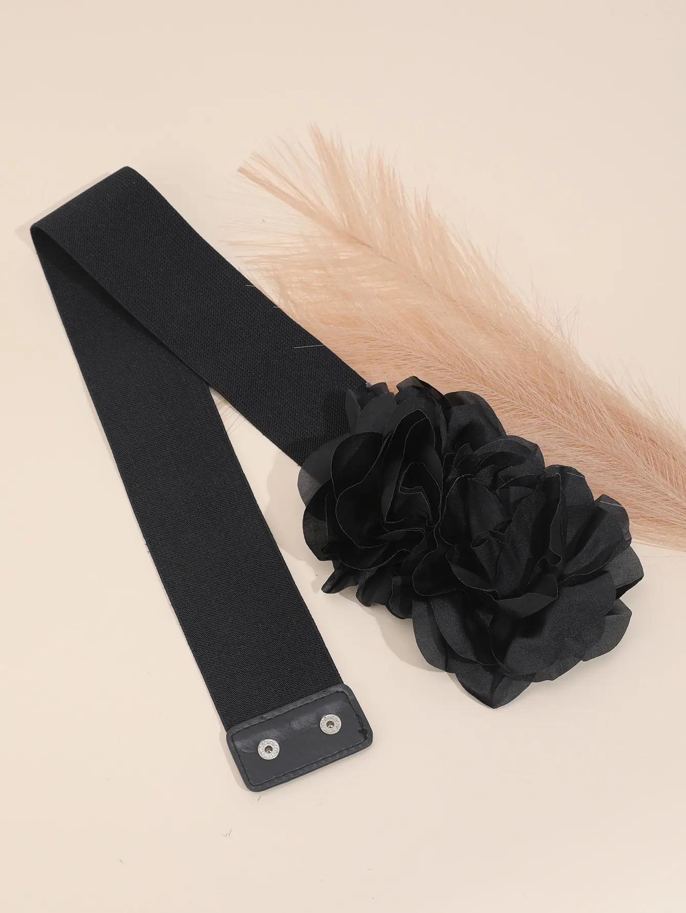 2-Petal Red Floral Design Women\'s Fashion Waist Belt