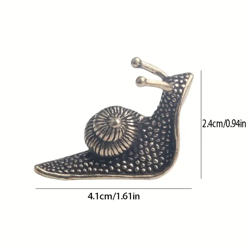 Messing Schnecke Tierfiguren Retro Reines Kupfer Mini Schnecke Statue Ornamente Schreibtisch Antik Messing Tee Haustier Sammlung Home Dekoration – Detail 1