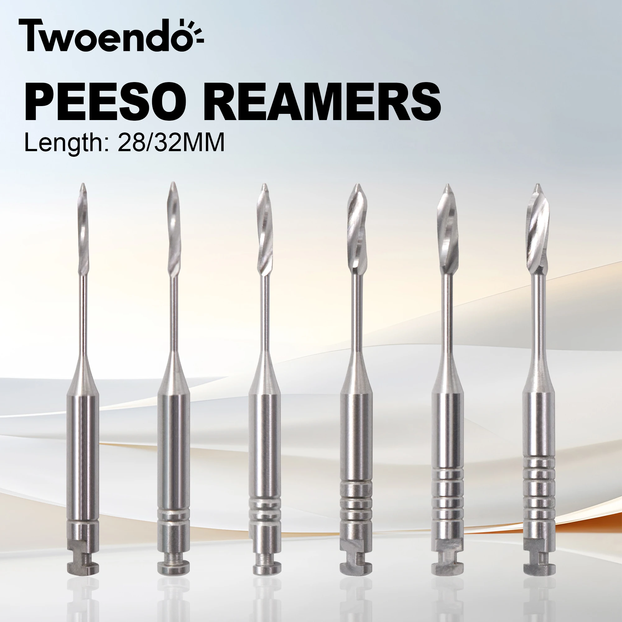 Twoendo Peeso Drills 28/32mm Stainless Steel Endo Files 1 Box #1-6 Endodontic Rotary File Peeso Reamers Dentist Tool Engine Use
