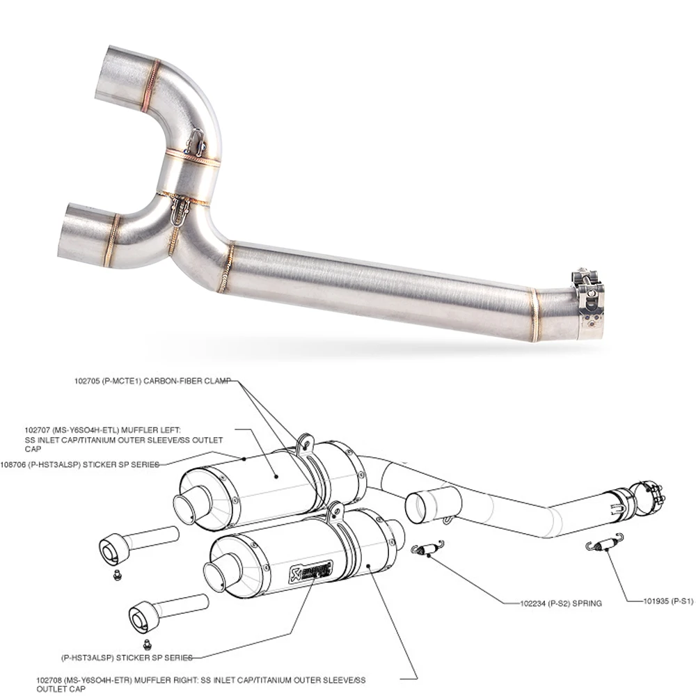 FZ6S FZ6N Fazer600 S2 Motorcycle Exhaust Muffler Connecter Middle Pipe For Yamaha FZ-6N FZ-6S FZ6 S2 Fazer 600 Exhaust Link Pipe