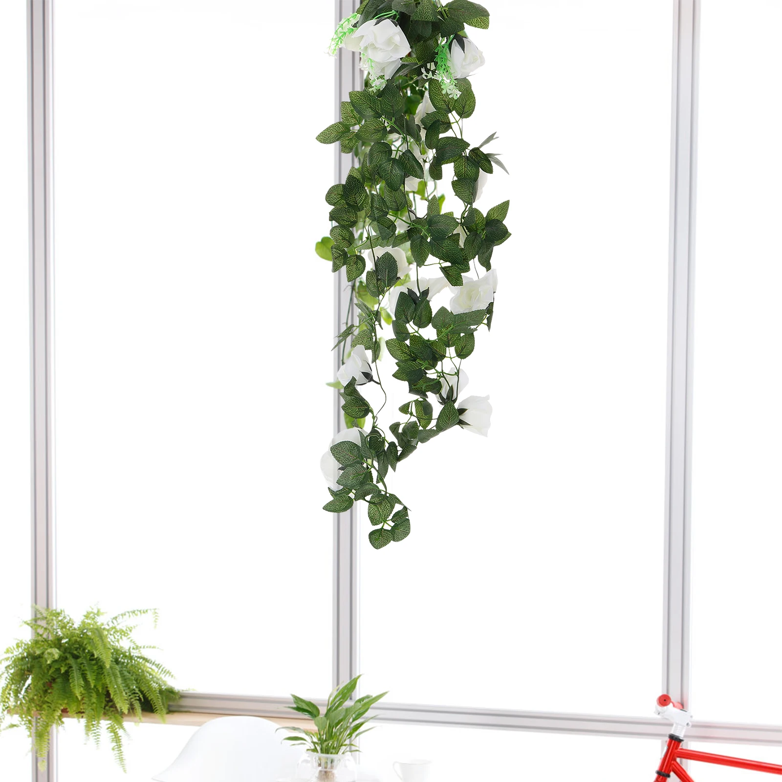 

2pcs Fake Rose Garland Artificial Vine Decorative Flower Garlands For Home Wedding Garden Decoration Imitation Rose Vine