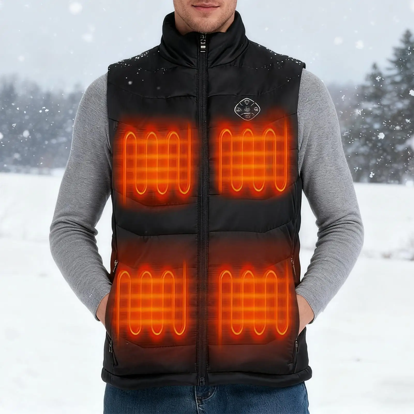 سترة ساخنة الذكية التحكم في درجة الحرارة الحرارية يندبروف تنفس سترة تسخين كهربائي سترة الطقس البارد التزلج الشتاء الصيد جولف #3