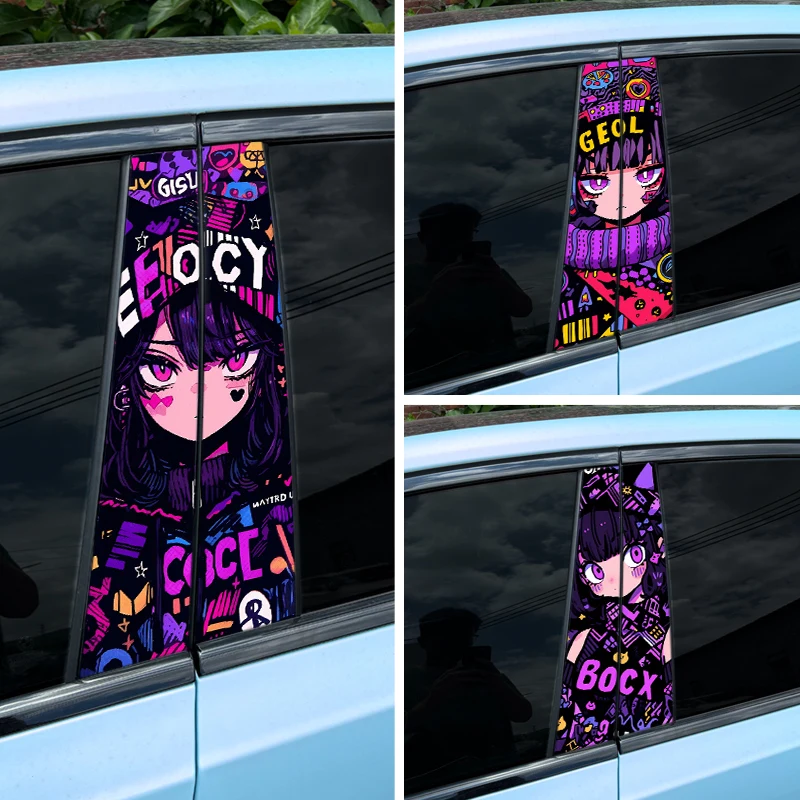 

1pc/2pcs Graffiti Car B-pillar Stickers for Audi Volkswagen VW Ford BMW Toyota Honda Mercedes Benz Renault Tuning Accessories
