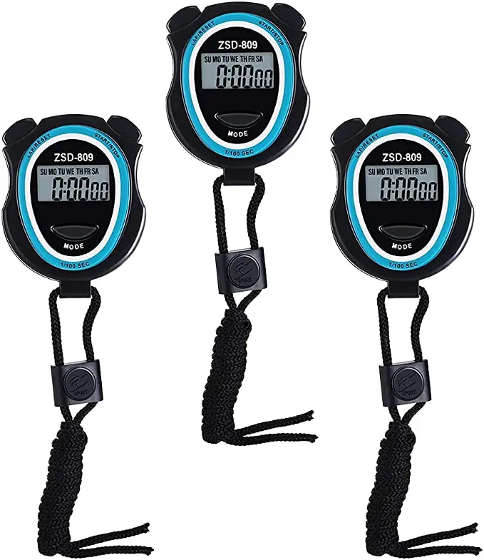 3 Pieces Sports Stopwatch Sport Digital Large Display Alarm Function Timer Waterproof Chronometer Swimming Training As Shown