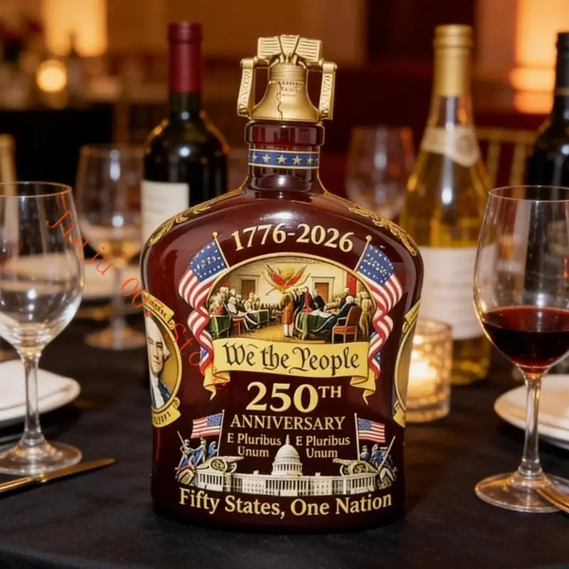 Botella whisky vidrio, decantadores licor conmemorativos del 250 aniversario, regalo único para amantes historia