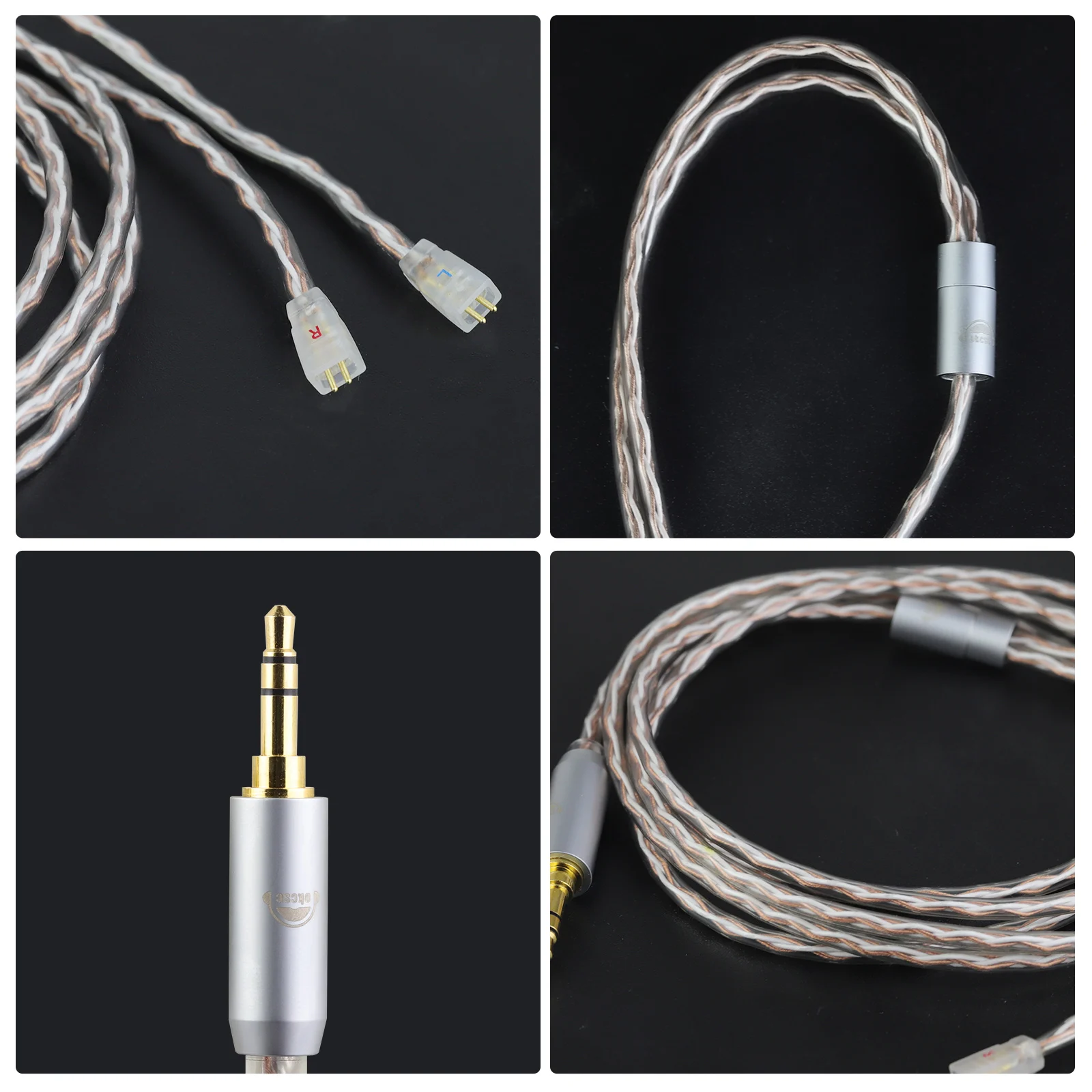 OKCSC Replacement Cable for LOGITECH UL TIMATE UE TF10 TF15 SF3 SF5 5EB 5PRO TRIPLEFI 15VM with 2.5mm 3.5mm 4.4mm Type-c Plug