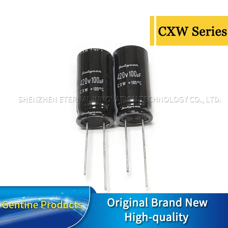 

50pcs 420V100UF CXW 16X31.5 420CXW100M16X31.5 Original New RUBYCON Aluminum Electrolytic Capacitors Long Life Low Impedance