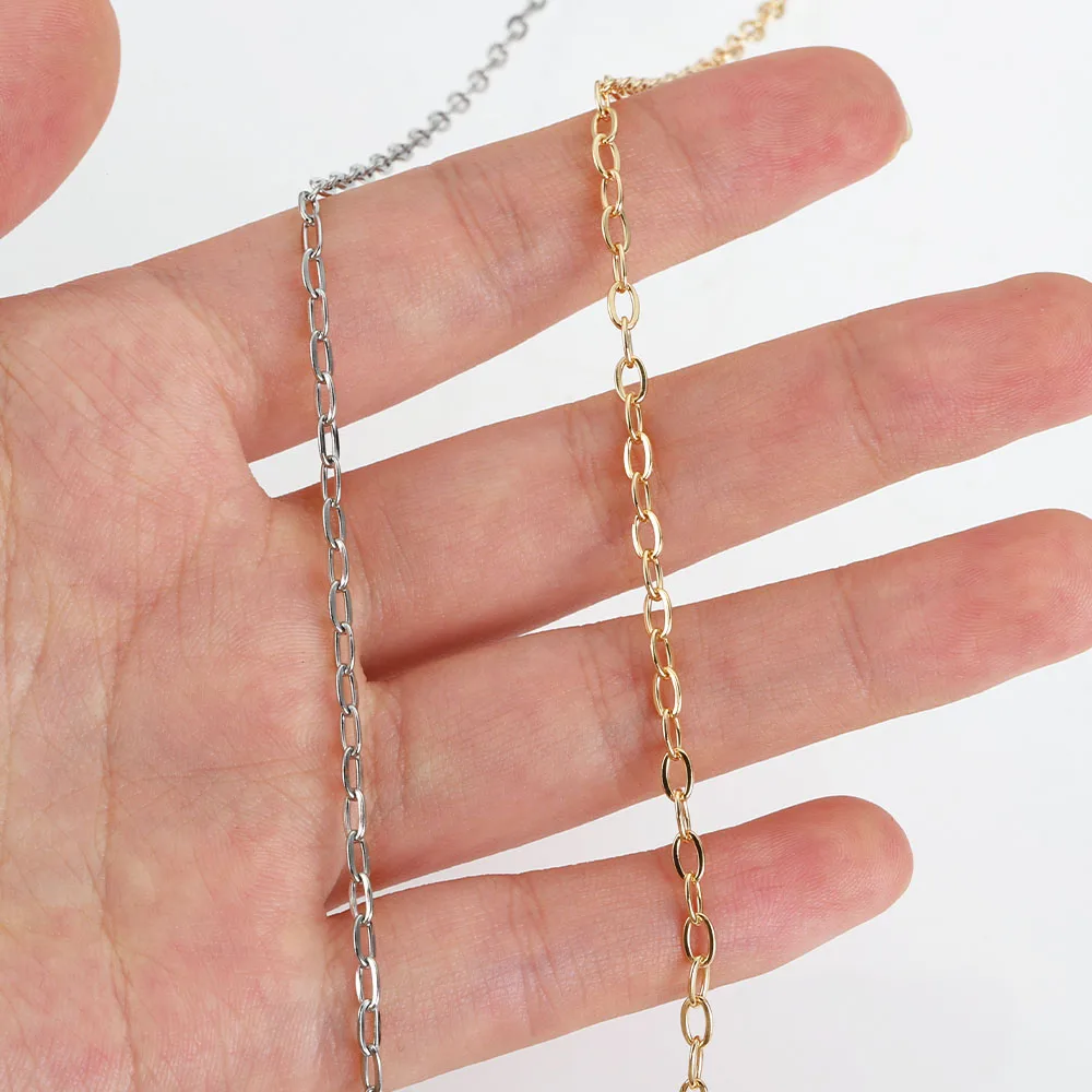 2 Meters Stainless Steel Chains 2X5mm for DIY Jewelry Making