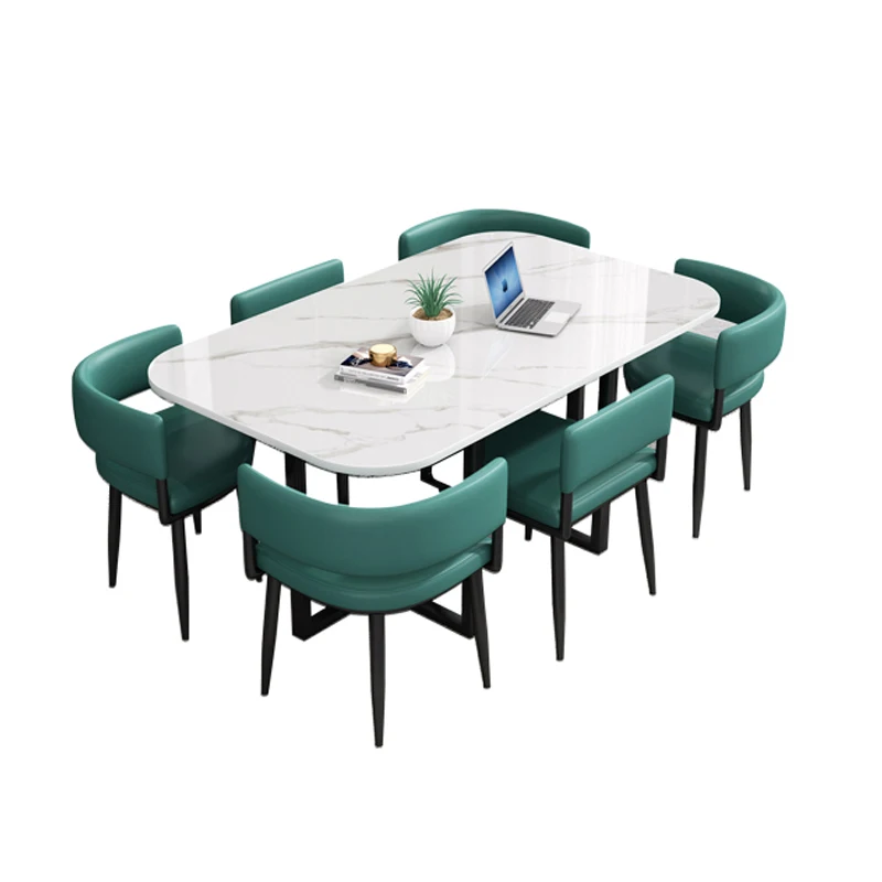 Minimalist Marble Top Dinning Table 6 Seater Modern Restaurant Home Dining Room And Chairs Sets