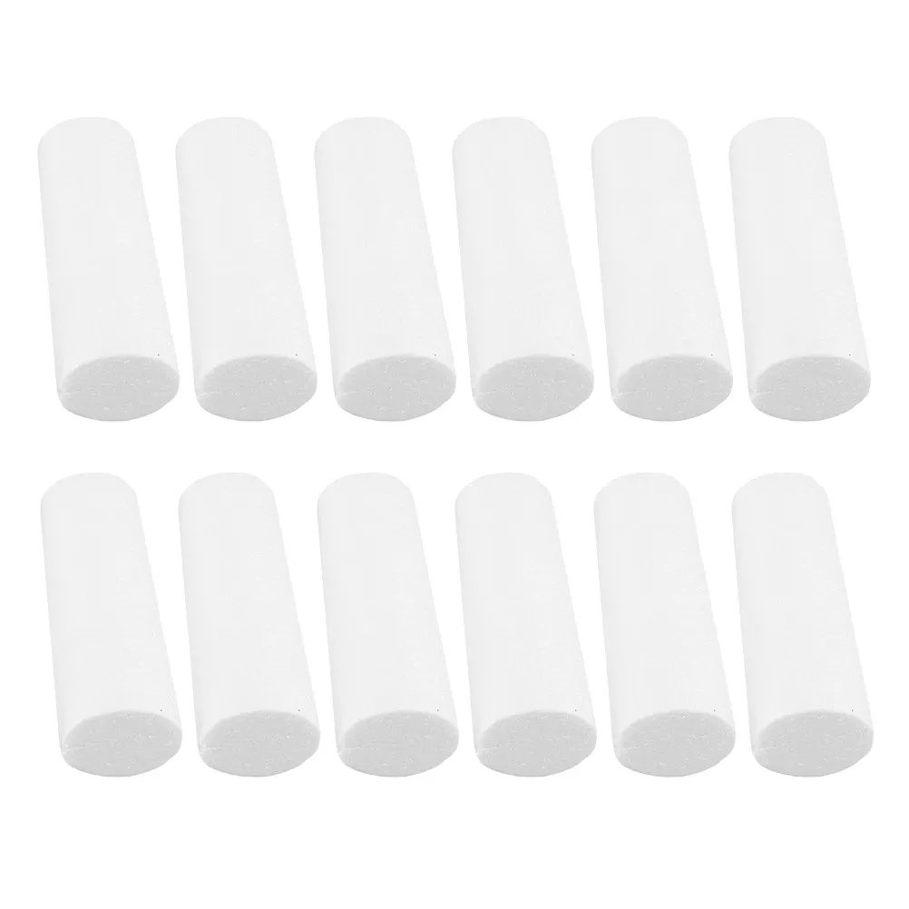 12Pcs Foam Cylinders 20x6cm Bright Color Solid Foam Rods for Crafts Educational Activities Geometry Teaching Visual Perception