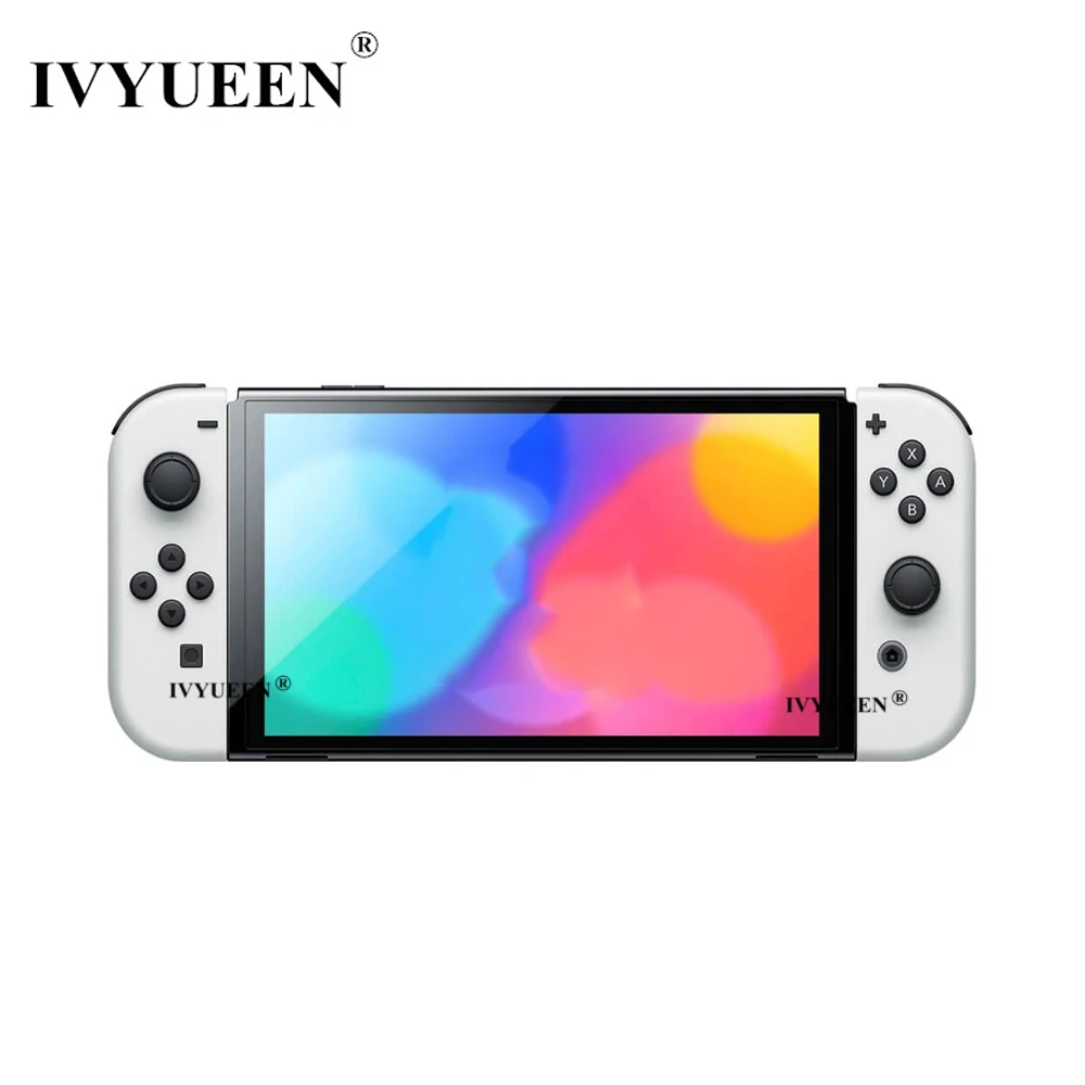 IVYUEEN-carcasa de repuesto para Nintendo Switch OLED Joy Con, carcasa blanca Con botón SR SL, azul, amarillo y violeta