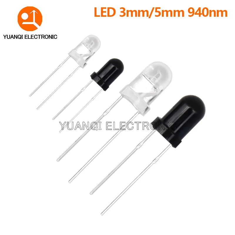 10pcs 3MM 5MM 940nm LED Infrared Emitter and IR Receiver Diode Diodes for arduino