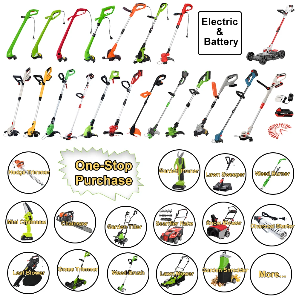 Vertak 21V Battery Cordless Brush Cutter and Grass Trimmer Multi Function Heavy Duty Electric Brush Cutter Machines