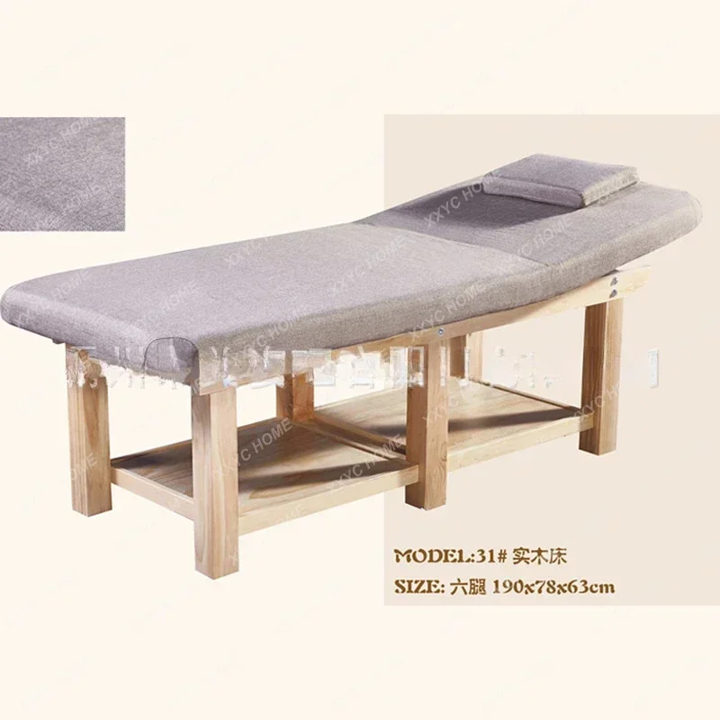 

Massage Couch Gray Solid Wood Bed Legs Massage Bed Body Nursing Bed Tattoo Embroidery Ear Cleaning Facial Bed for Beauty Salons