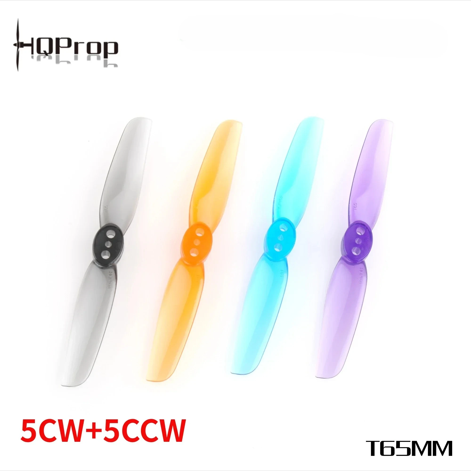 5Pairs(5CW+5CCW) HQPROP T65MM 65mm 2-Blade 1.5mm T-Mount Propeller