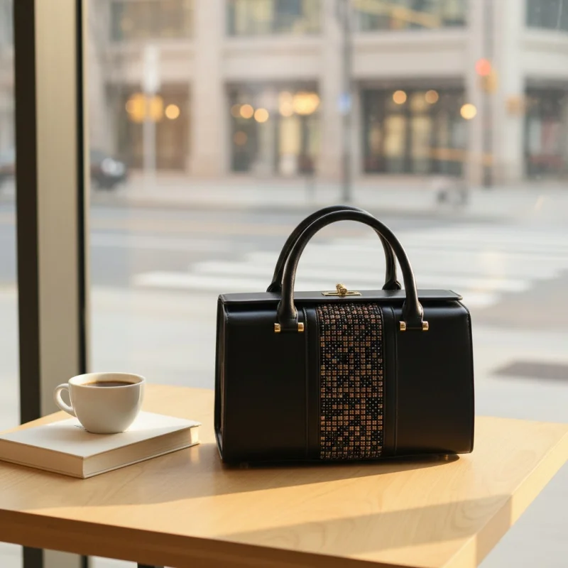 Trendy Brand Flap Splicing Design Women's Handbag High Texture Leather Tote Bag Vintage Color Blocking Shoulder Commuting Bag