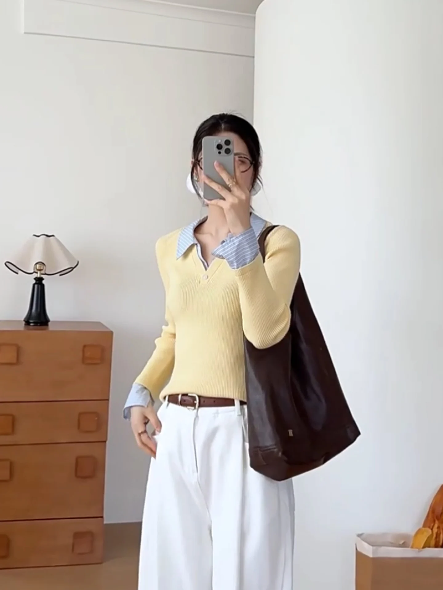 Ele Camere lavorato a maglia lungo Sve da donna Top Color Blo Design Faionable Autunno 2025 Pendolarismo Sle Tessuto morbido