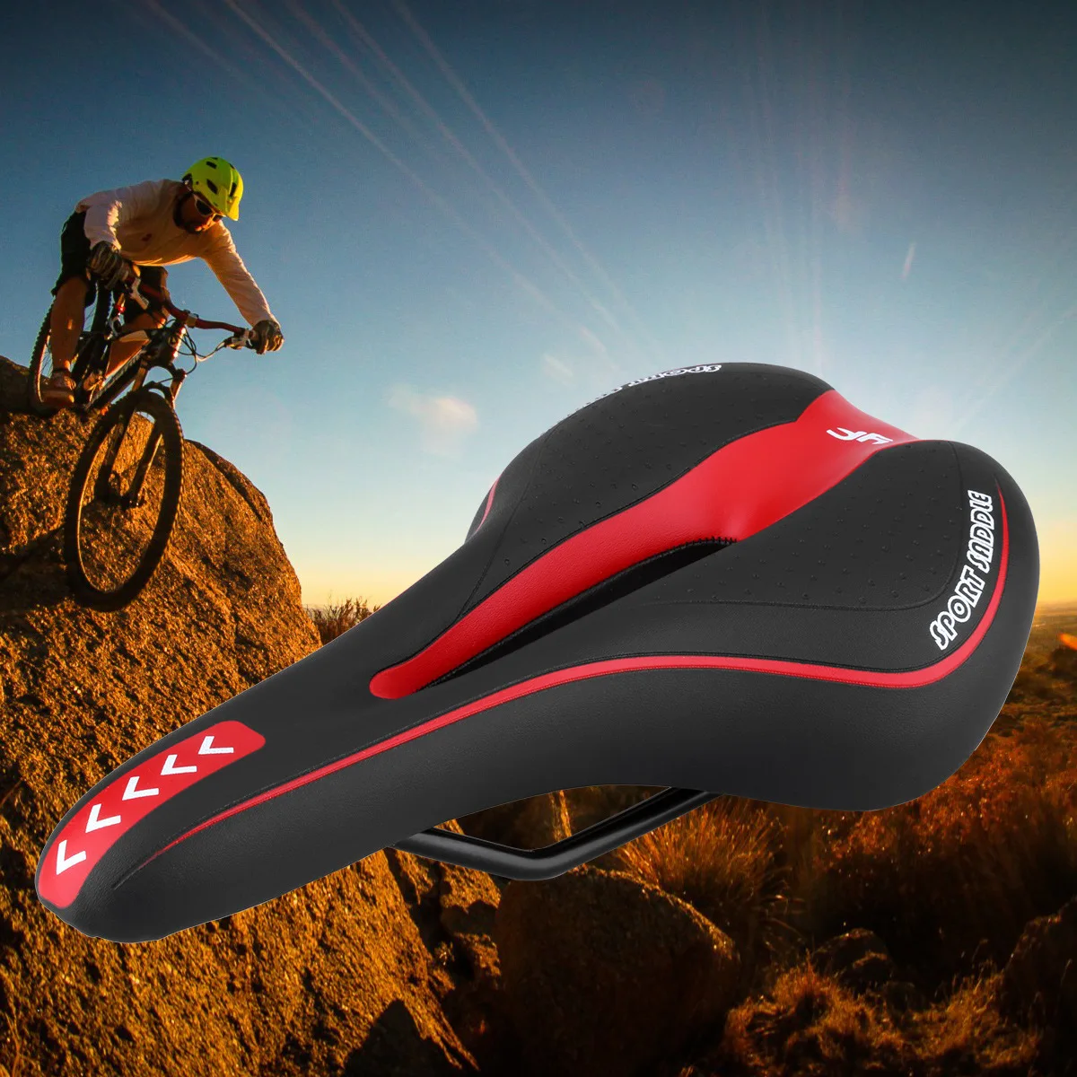 

Classic Easy To Install Bicycle Saddle Mountain Bike Hollow Hole Comfortable Breathable Saddle Riding Accessories